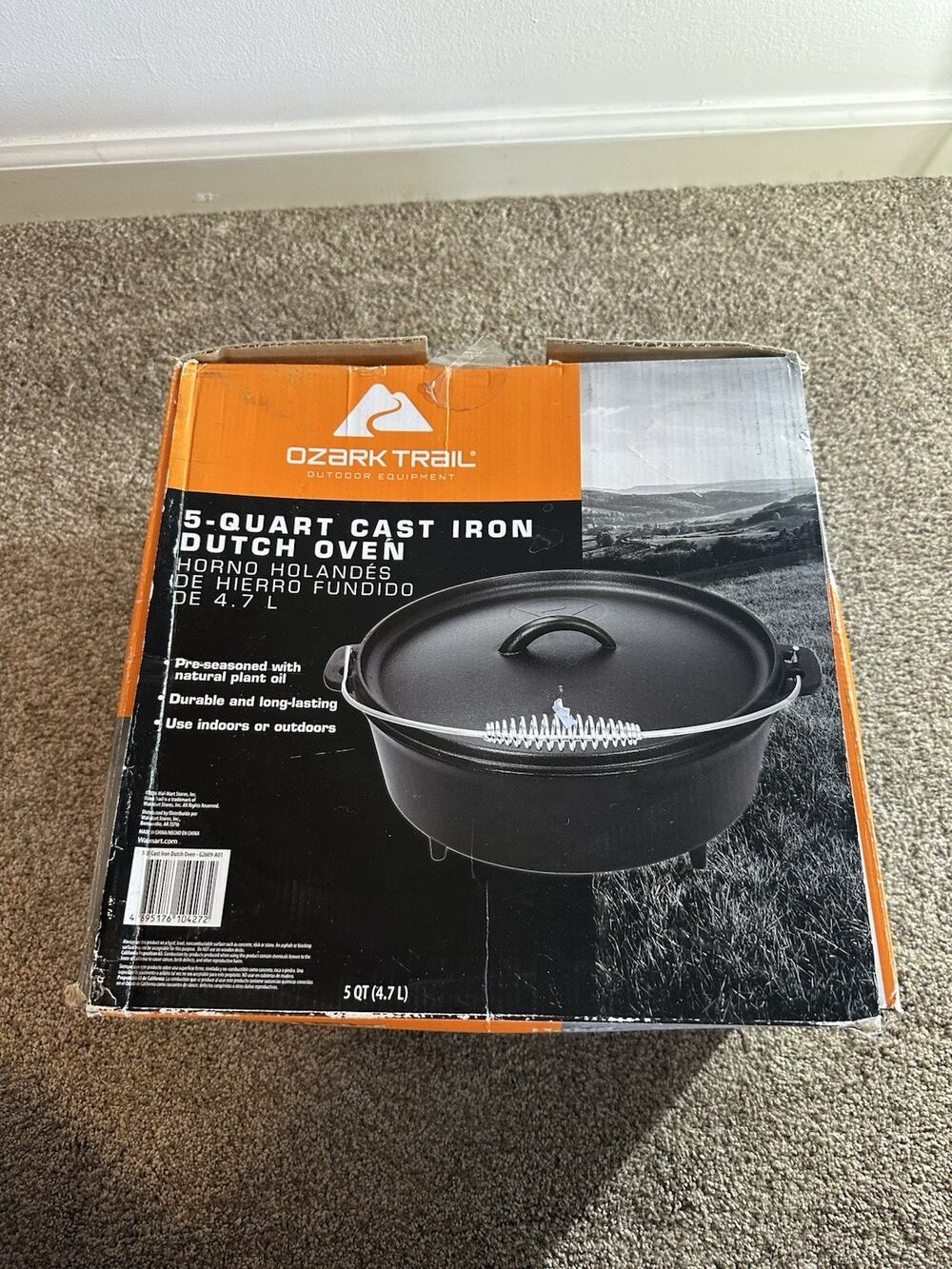 5 quart Cast Iron - Cooking Pot- Dutch Oven Lid Pre Seasoned Ozark Trail - New